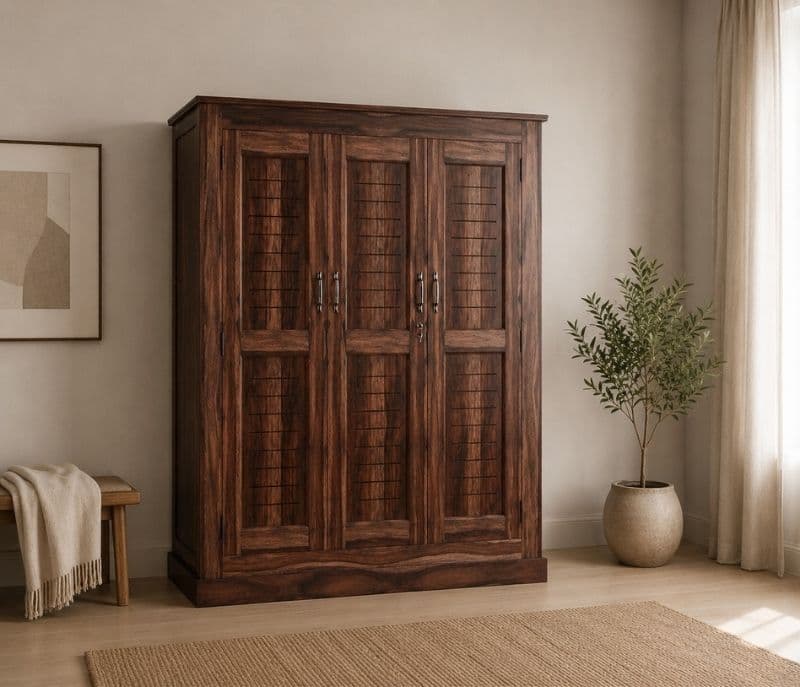 Sienna 3 Door Wardrobe Sheesham Wood (WI)