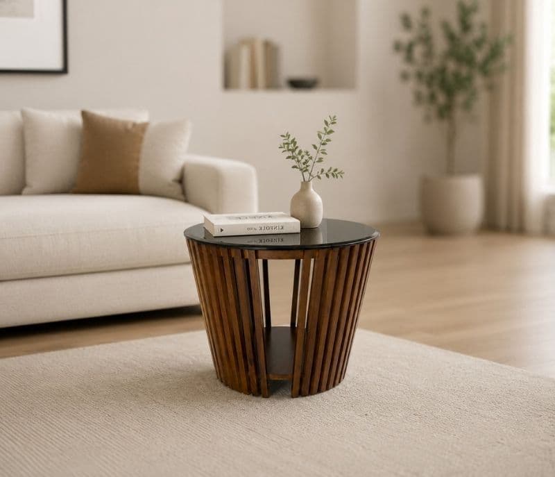 Indroyal Center Table Solid Rubber Wood (ZAM) (OWD)