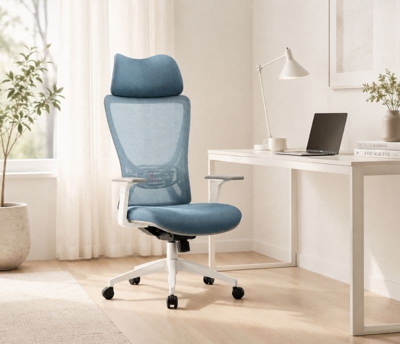 Camry HB White And Grey Special Office Chair (PM)