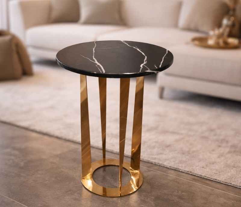 E-230 Corner Table Marble Top (HYD OTD)