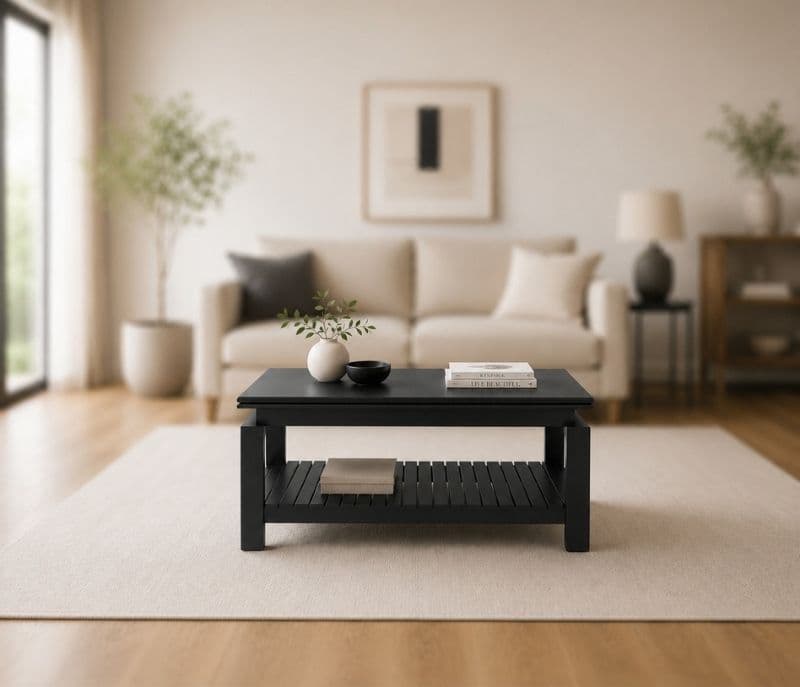Glanza Center Table Solid Rubber Wood (ZAM) (OWD)