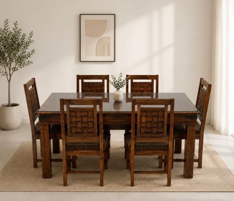 Image 1 for Nivaar Solid Sheesham Wood Dining Set (SCV_PKU)