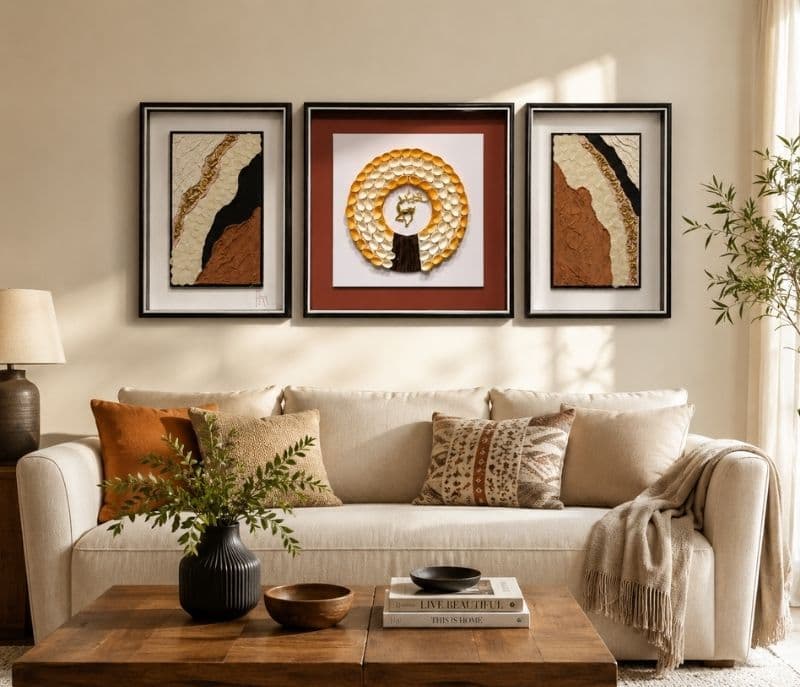 Textured Bloom Triptych