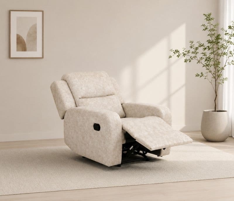Starter Recliner Single Seater Solid Rubber Wood (ZAM) (OWD)