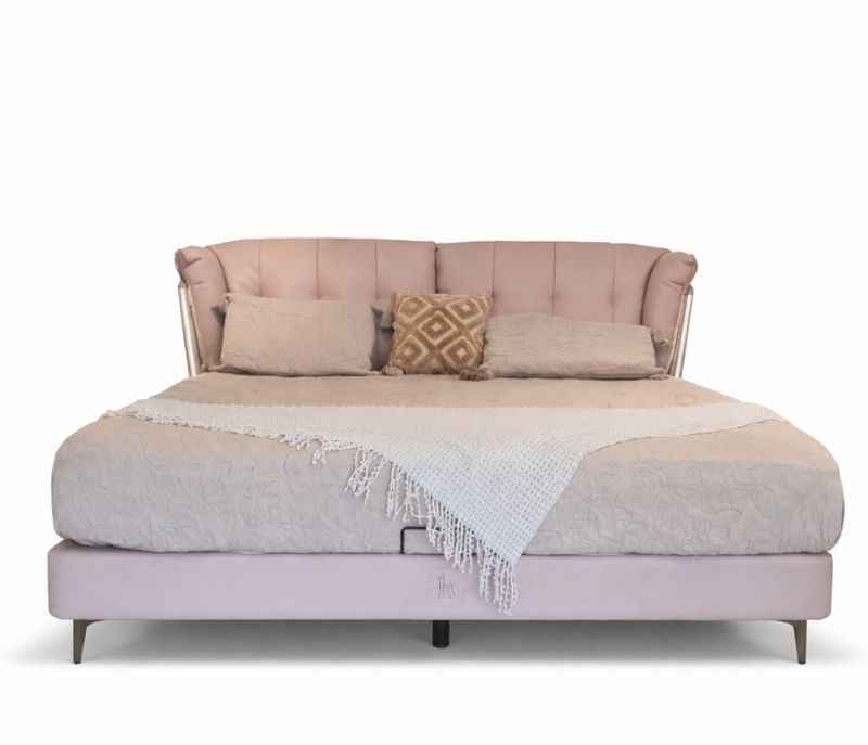 Image 3 for 2239 King Sized Bed  Full Grain Leather HB Sponge+Down Feather Multi Layer Solid-Wood without Storage (BS-CP)