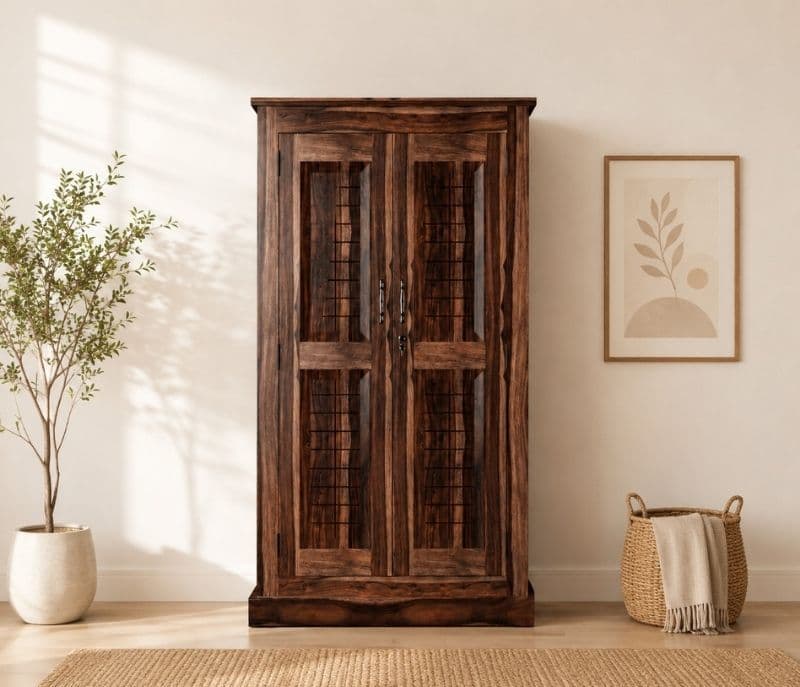 Sitara 2 Door Wardrobe Sheesham Wood  (WI)