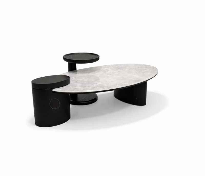 Image 2 for Centre Table C-9089C Big+Small Marble Top (HYD)