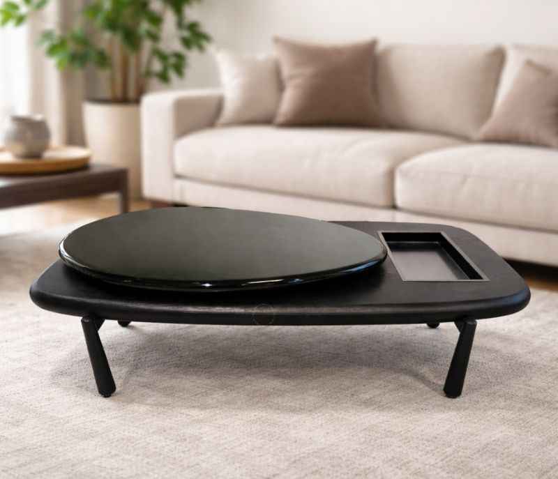 C920 Centre Table Wooden With Metal Legs (HYD)