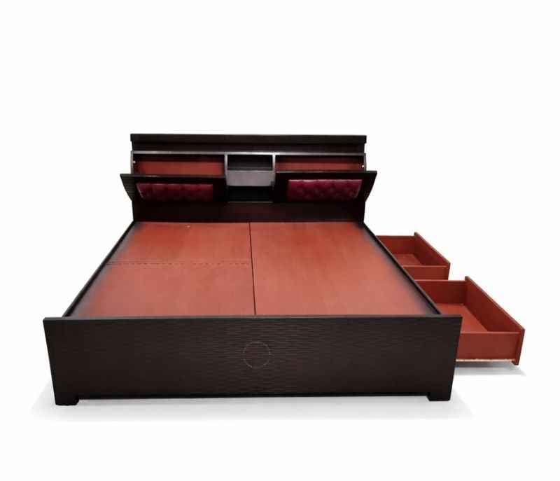 Image 7 for Bahubali King Sized Bed with Bed Box and Drawer Storage (Block Board, Brown)(BS-BTM)(WF)(BS- BSK)