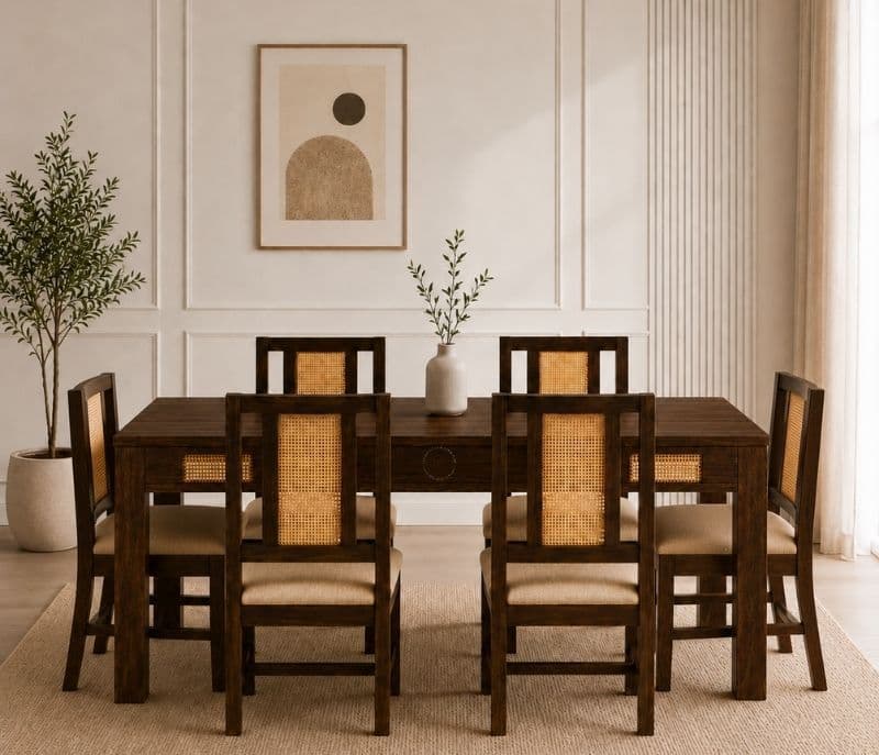 Layla 6 Seater Cane Dining Set (WI_PKU)