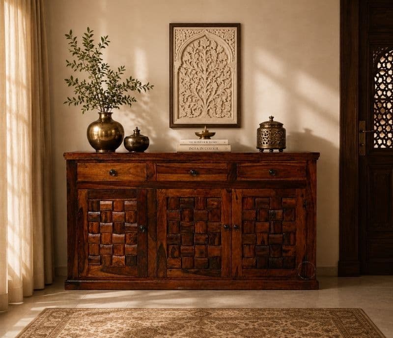 3 Door  Nivaar Side Board Solid SHeesham Wood (SCV_PKU)