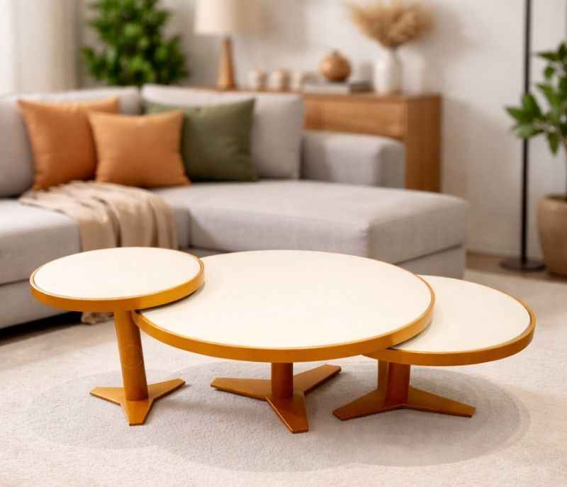 Centre Table - A-45 Ciramic Top, Metal Base (CP OTD)