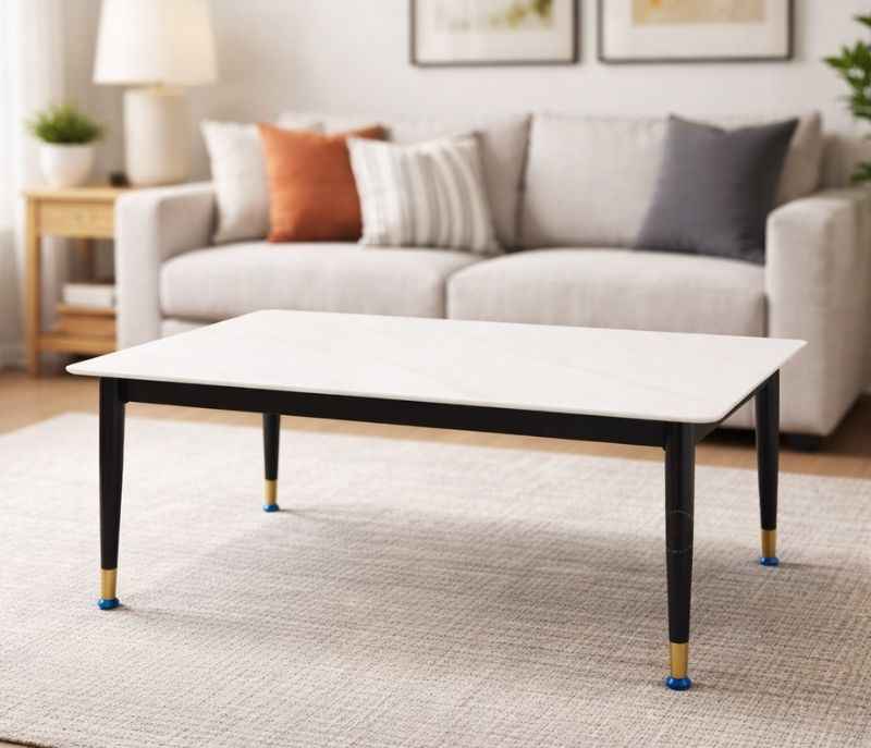 D128 Coffee Table Ceramic Top And Metal Legs (HYD)