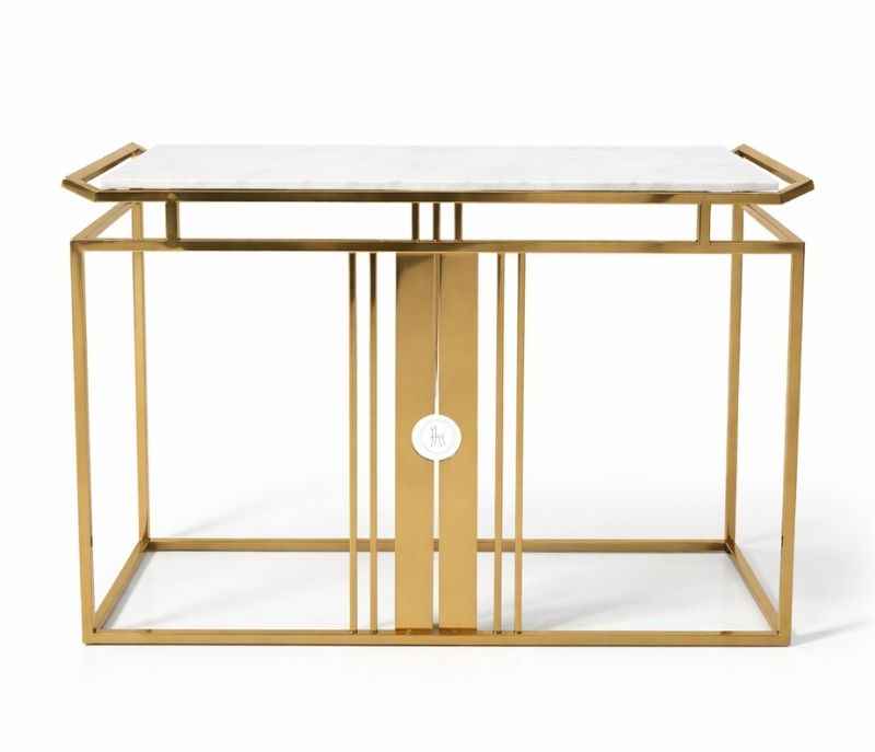 Image 5 for Con 960 Console Table Marble Top With PVD Gold Metal Base (BTM OTD)