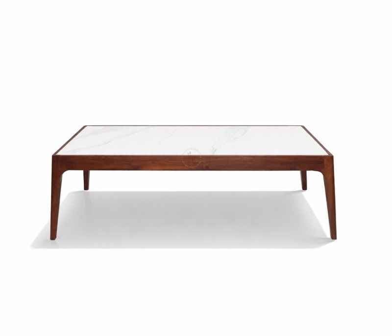 Image 5 for Nobel Oak Center Table With Marble Top And Wooden Base (WH OTD)
