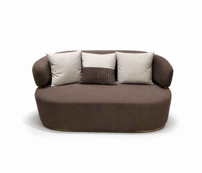 Image 5 for Westin Sofa 3+2+2+1+1 Seater Miranda Wood Frames And Down PVD Gold Belt Fabric Upholstery