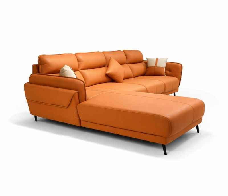 Image 4 for Austin Sofa 3+Lounger Suede Fabric (Brown) (BTM)(SKN)