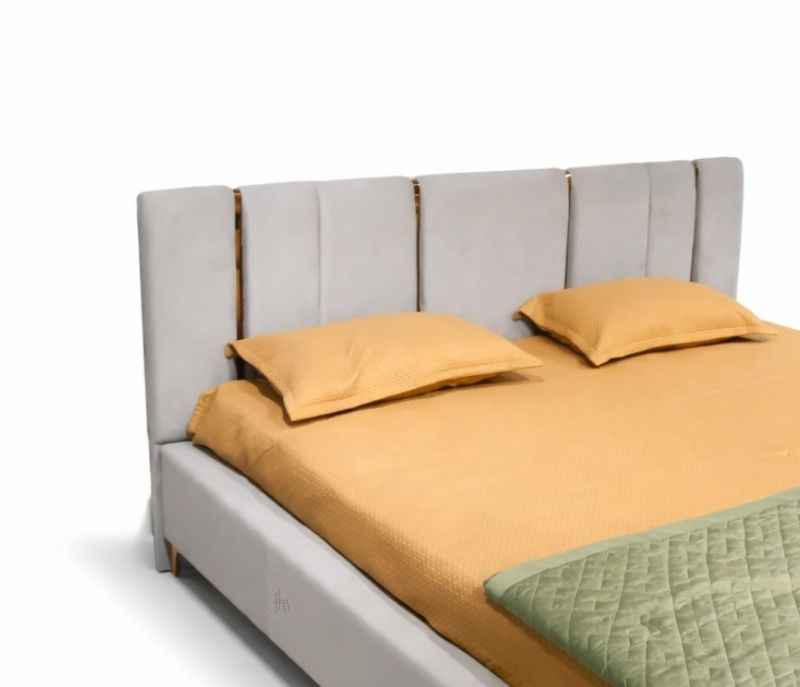 Image 7 for Lux King Sized Bed Without Storage (Velvet, Grey) (KORA)