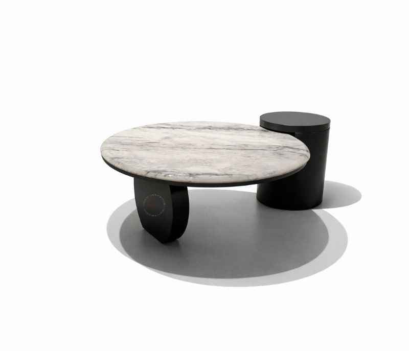 Image 2 for 1069 Centre Table Top Marble With Ash Wood Base