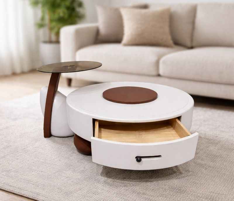 Center Table 1069 Wood Top With Storage (HYD)