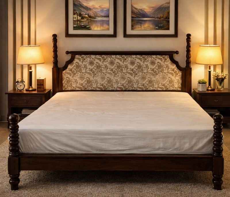 Kally King Bed Without Storage Solid Sheesham Wood (HYD)