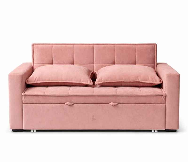 Image 2 for Anke Sofa Cum Bed 3 Seater Suede Fabric (Rust)