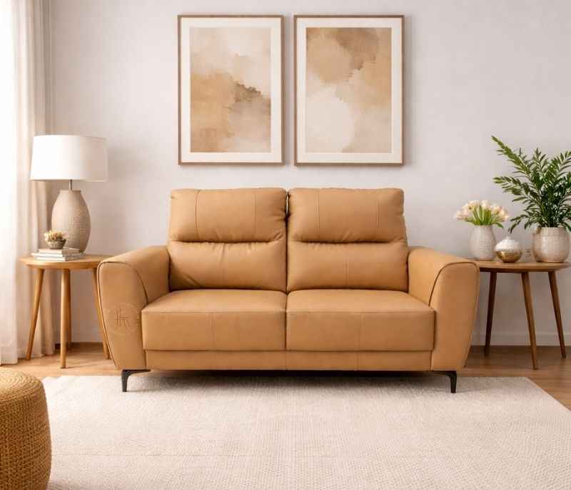 Malta Sofa 2 Seater Leatherette With Metal Legs (SKN OTD)