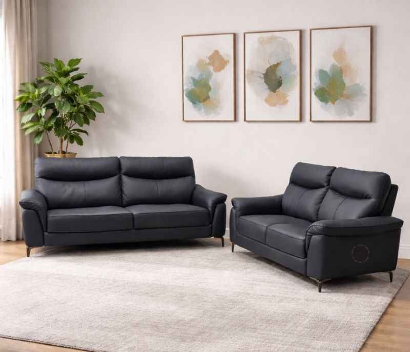 Dream Luxe 3+2 Sofa (Leatherette, Black) (KORA)(LGB)(BTM)