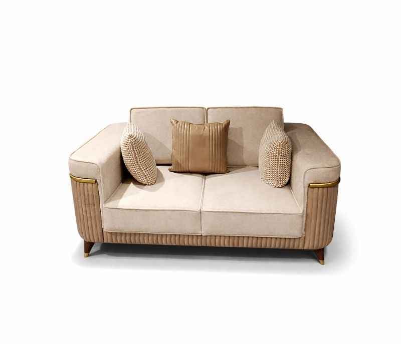 Image 6 for Charlie Sofa 3+2+2+Divider Miranda Wood With Suede Fabric Upholster (HYD)