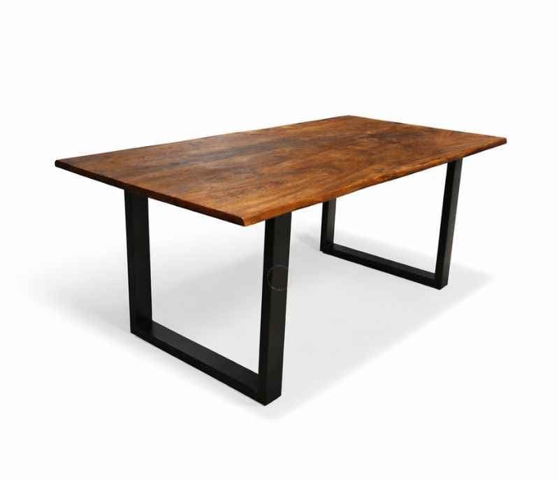 Image 6 for Live Edge Dining Set Table 4+Bench Acacia Wood with Premium Fabric  (WH)(EC)(HYD)(BWD)(BSK)