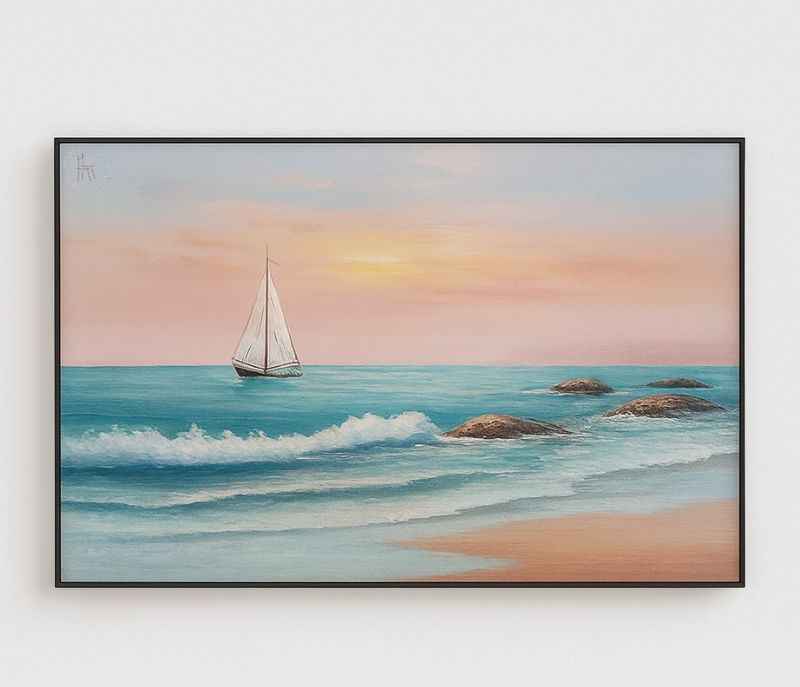Image 2 for 70X100 CM Hardbord Frame Print Wall Art Modern Decor Framed Hand Painting