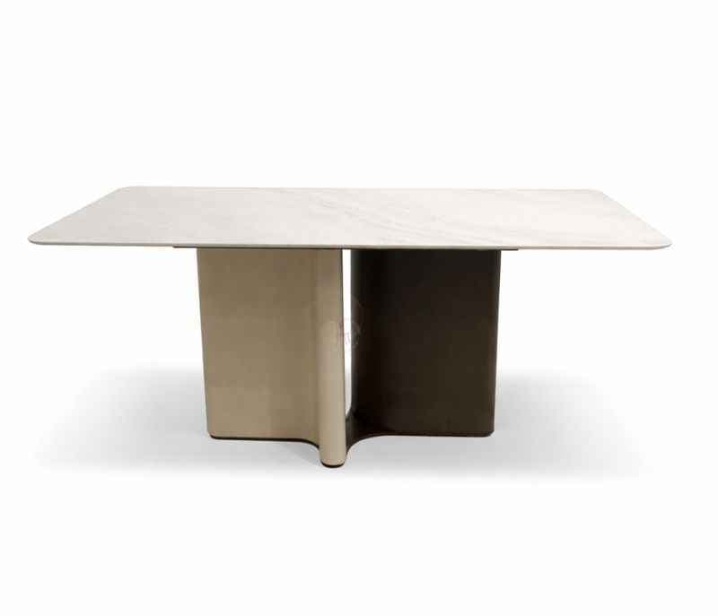 Image 3 for T-111 6 Seater Marble Dining Table with Metal Base