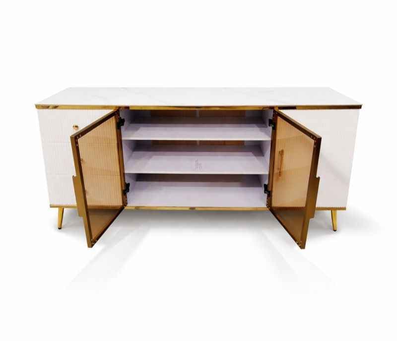Image 3 for G6406 Side Board Cabinet  Ceramic With Duco Paint Finish With PVD Gold Metal Legs (HYD OTD)
