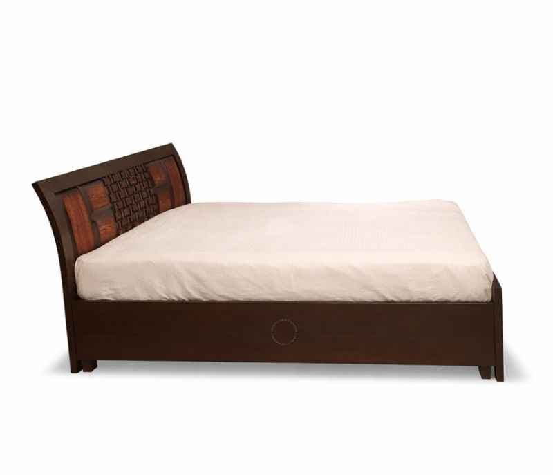 Image 6 for Malta Queen Sized Bed with Bed Box and Drawer Storage  (Block Board, Brown) (EC)(BSK)
