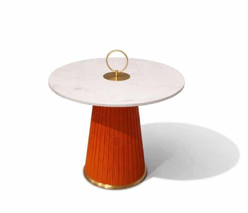 Image 3 for C-212 Corner table With Ceramic Top  And Metal Base (HYD OTD)