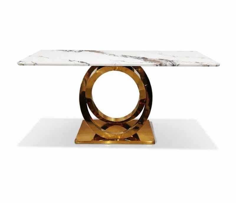 Image 2 for Console 50 Composite Marble Top With PVD Gold Metal Base (HYD)(CP)