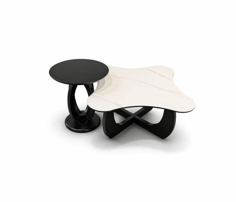 Image 4 for CJ 076  1+1 Centre Table Marble Top Plus Wood Corner Table (HYD)