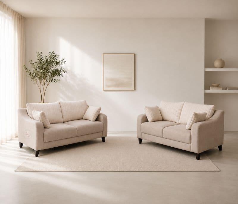 Teddy Sofa  3+2 Sofa Velvet Suede Fabric (EC)
