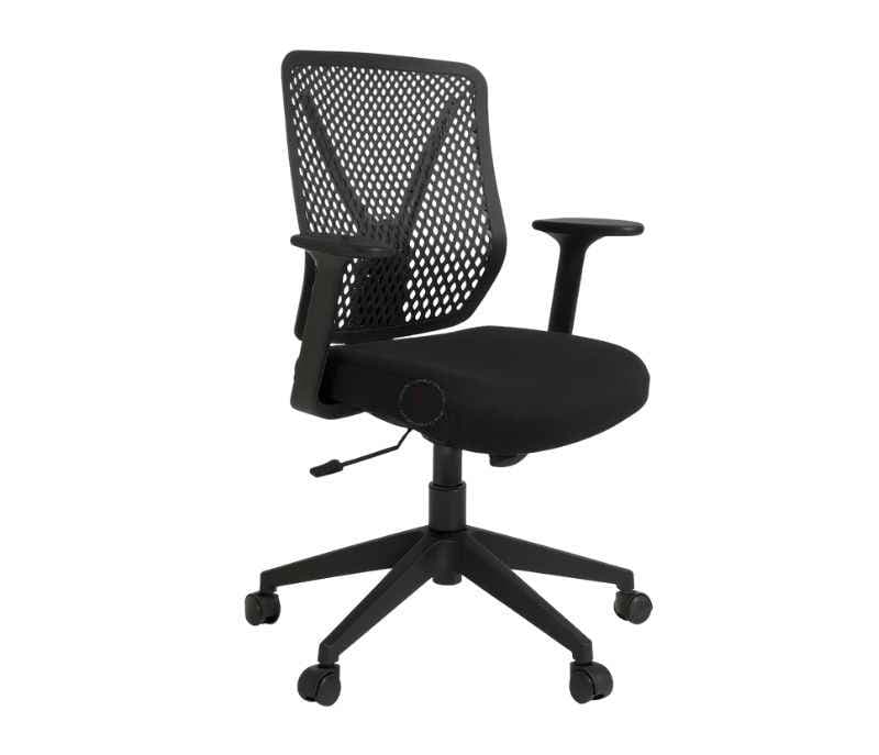 Image 3 for Leo Black Mesh Office Chair Adjustable Height  Revolving Study Work from Home Chair Computer Desk Chair