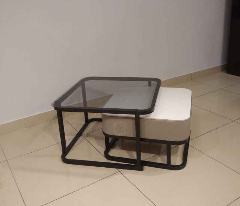 Image 3 for Instaa - 40856-C10-301 Powder Coted Metal Base & Glass With Centerdmarbal Marble Top (BSK)