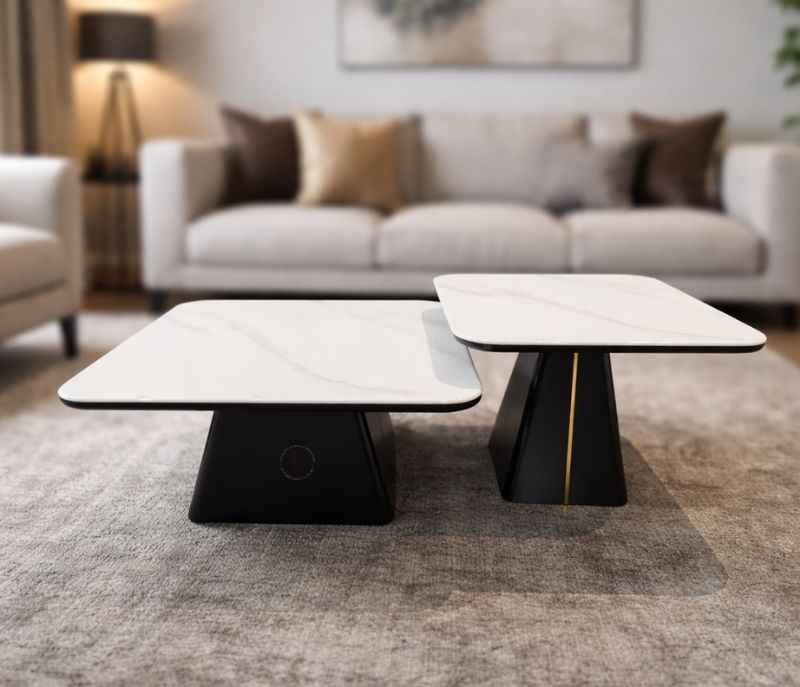 801 Centre Table Marble Top With Metal Base (HYD)