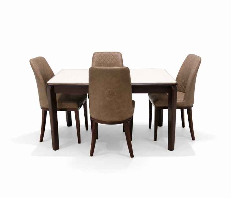 Image 2 for 30687-A-86/Y28-2 4 Seater Marble Dining Set with premium PU leather (BTM)