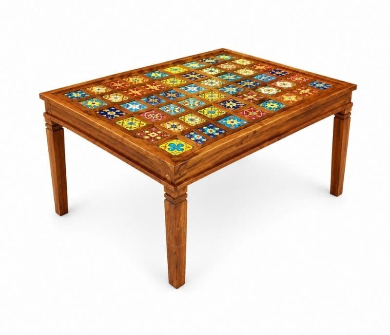 Image 8 for Tile Solid Sheesham Wood Dining Set (SCV_PKU)