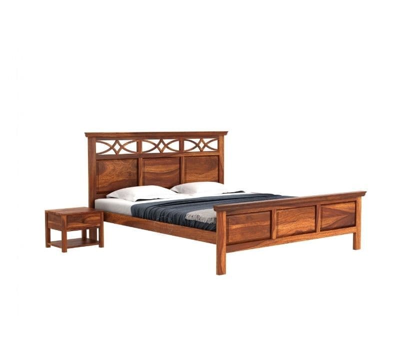 Image 3 for Martha Sheesham Cot Premium Solid Sheesham Wood Honey Finish (SCV _PKU)