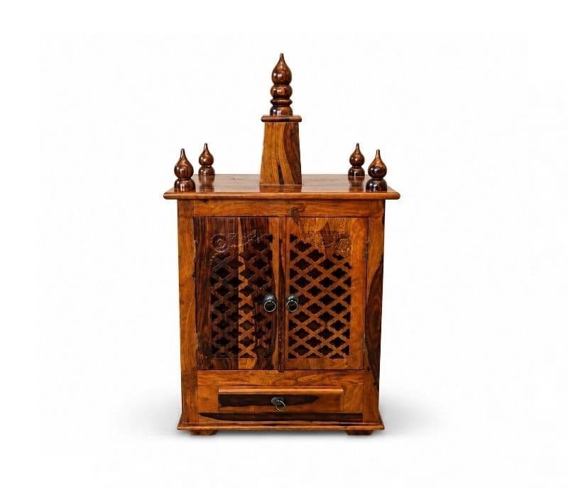 Image 2 for Ishasthan Pooja Mandir Solid Sheesham Wood (Honey Finish) (SCV_PKU)