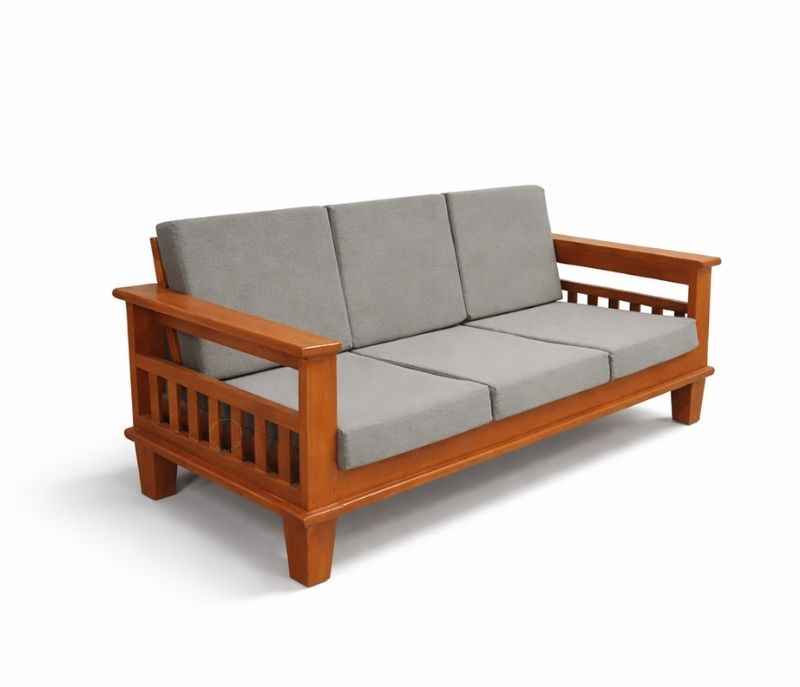 Image 4 for Wooden Sofa 3+1+1+Center Table Jute Fabric(BTM OTD)