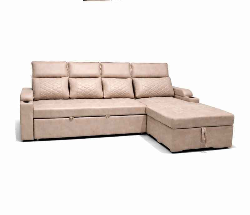 Image 3 for Dreamer SCB 3+Lounger Sofa Cum Bed Storage Suede Fabric