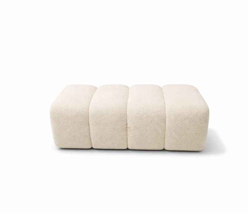 Image 4 for Compa Sofa 3+ Lounger Plus Puffy Buckle Fabric Upholstery Solid Miranda Wood (WH)