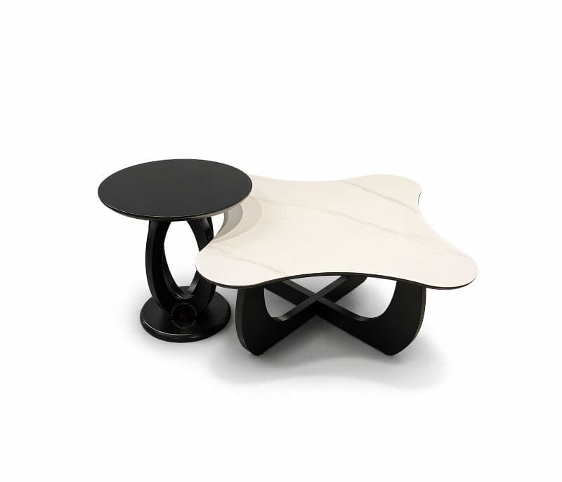 Image 6 for CJ 076  1+1 Centre Table Marble Top Plus Wood Corner Table (HYD)