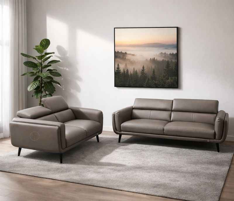 EM- 0730 Casa Italiana Leather Body Touch Sofa Set 3+2 (CP OTD)